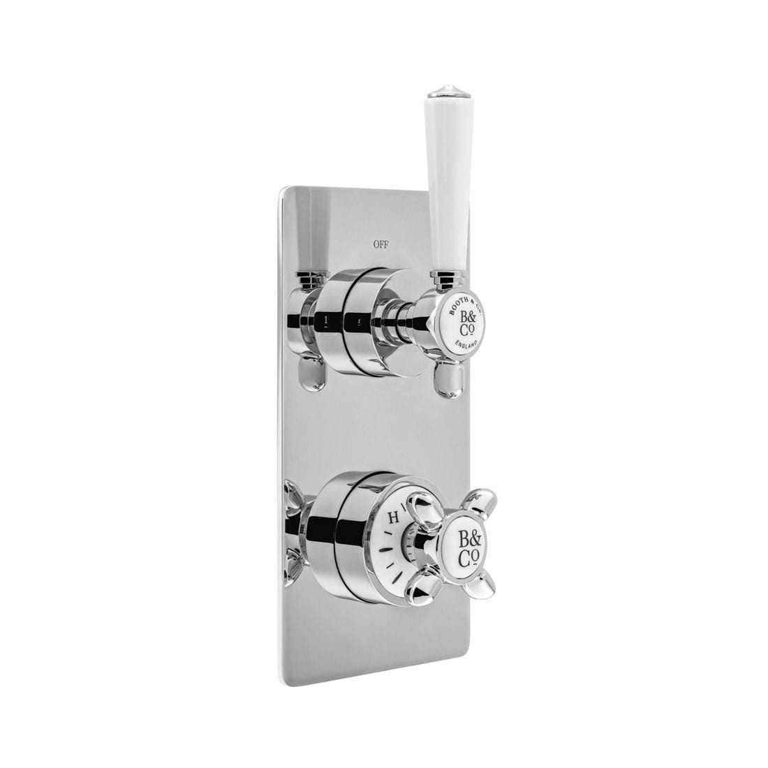 Vado Concealed Shower Valve Chrome Booth & Co. Axbridge 1 Outlet, 2 Handle Concealed Thermostatic Shower Valve