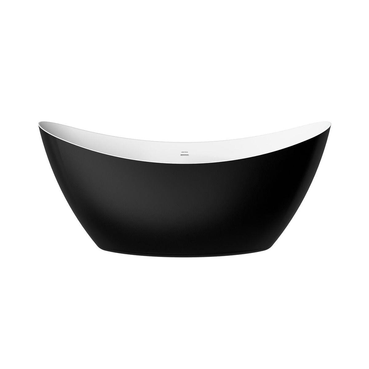 Heritage Modern Freestanding Bath Heritage Osterley Freestanding Acrylic Double Ended Bath -1735 x 730mm - in Matt Black Effect