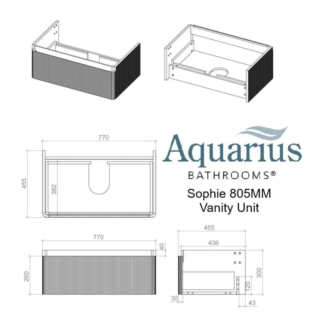 Aquarius Bathrooms Wall Mounted Vanity Unit Aquarius Sophie Wall Hung One Drawer Vanity Unit with 1 Tap Hole Basin