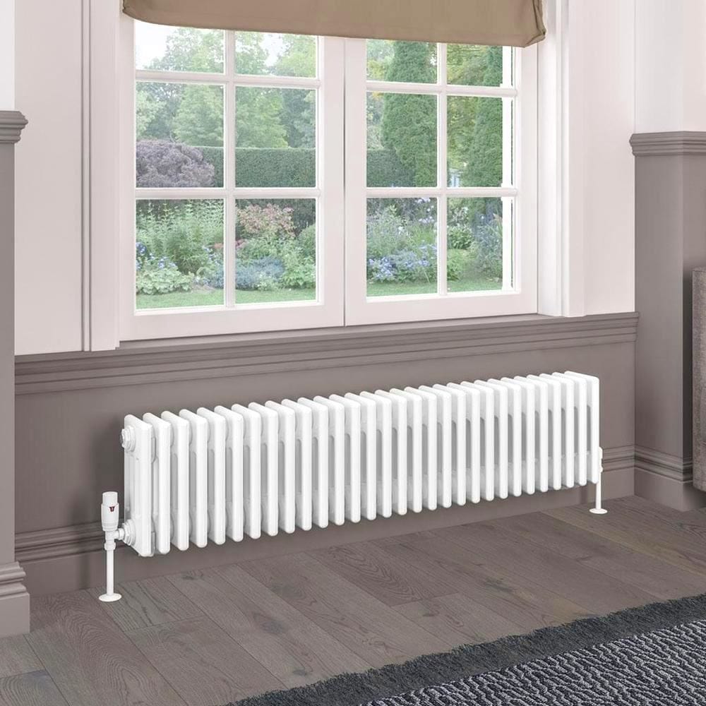 Eastbrook 300 x 1373 / Electric Only Eastbrook Rivassa Traditional 4 Column Radiator in Gloss White