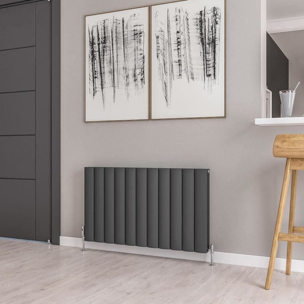 Eastbrook Panel Radiator 600 x 1040 / Central Heating Eastbrook Guardia Straight Horizontal Aluminium in Matt Anthracite