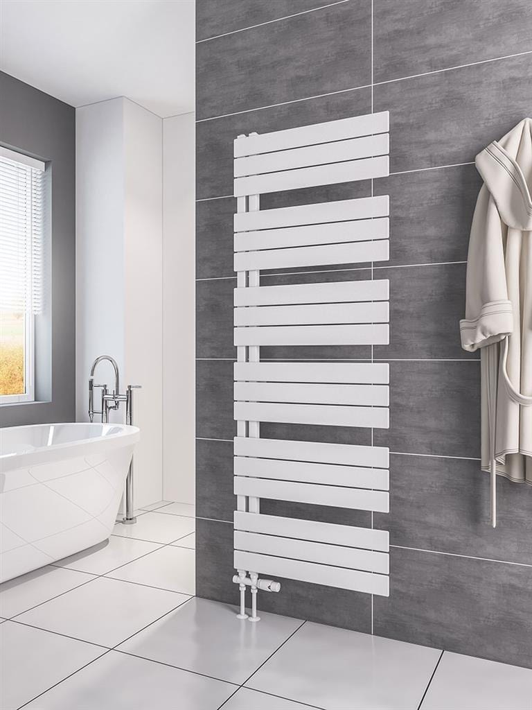 Eastbrook Designer Towel Radiator Eastbrook Helmsley Straight Vertical Designer Towel Rail in Matt White