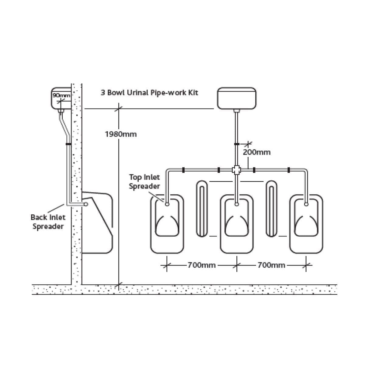 RAK Urinal RAK Urinal Auto Cistern Pack including Pipework