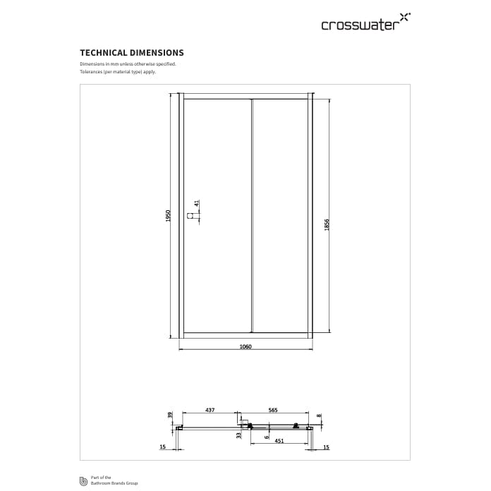 Crosswater Sliding Shower Door Crosswater Clear 6 Single Sliding Shower Door
