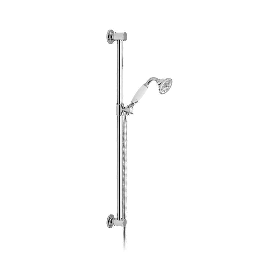 Vado Shower Riser Rail Chrome Booth & Co. Axbridge Shower Slide Rail with Single Function Handset and Hose