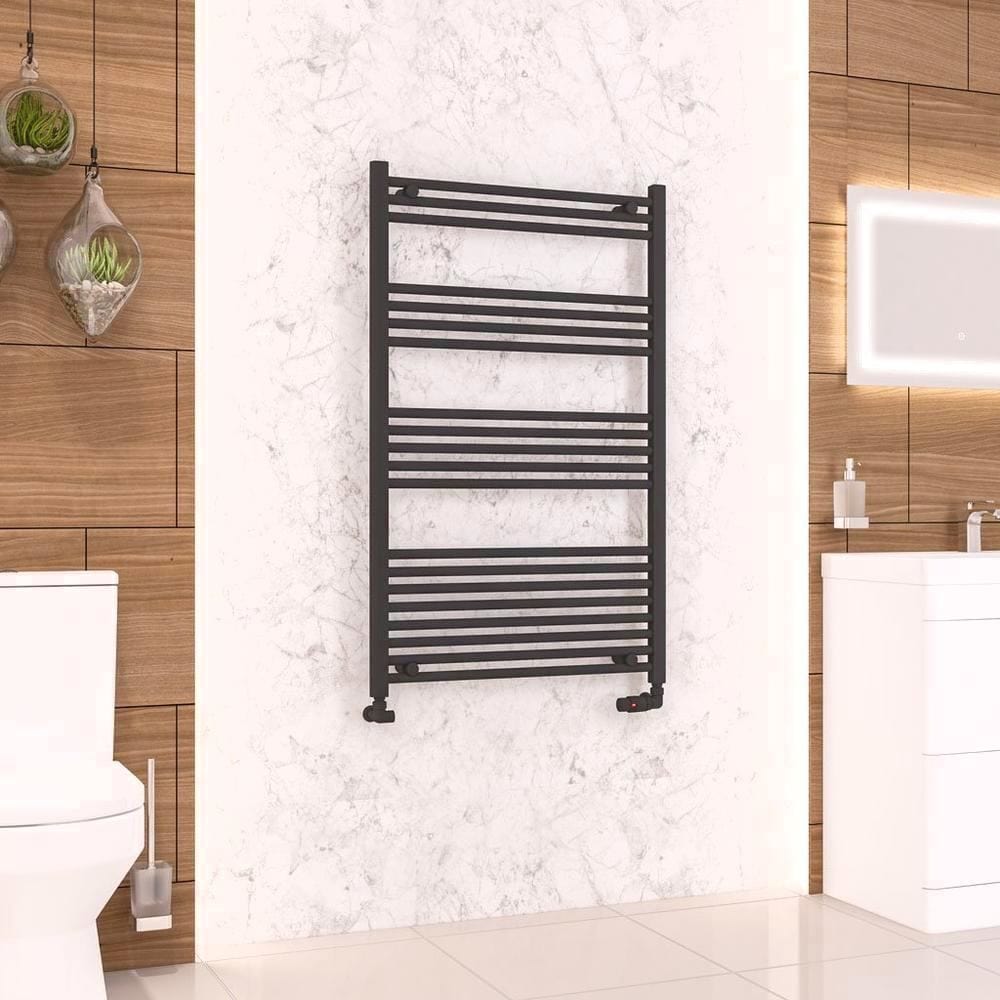 Eastbrook Wendover Straight Vertical Heated Towel Rail in Matt Black