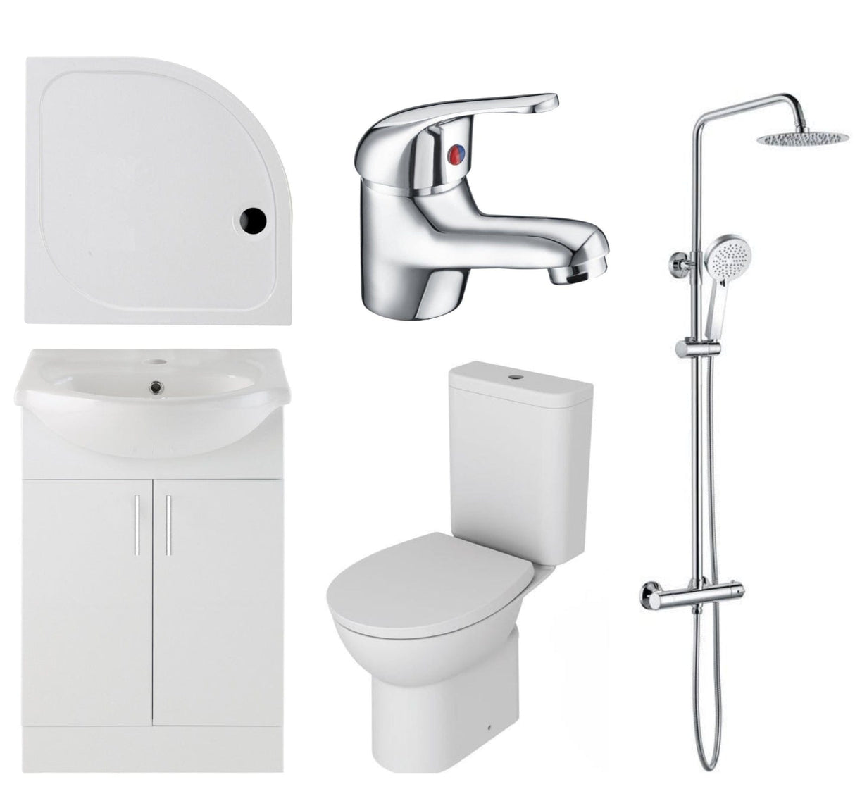Aquarius Complete Bathroom Suite Aquarius Urbano Complete Vanity Shower Suite (with 900mm Quadrant Enclosure)