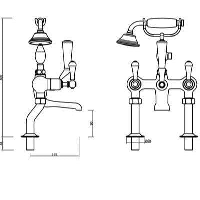 Crosswater Bath Shower Mixer Crosswater Belgravia Lever Bath Shower Mixer Tap with Shower Kit in Chrome