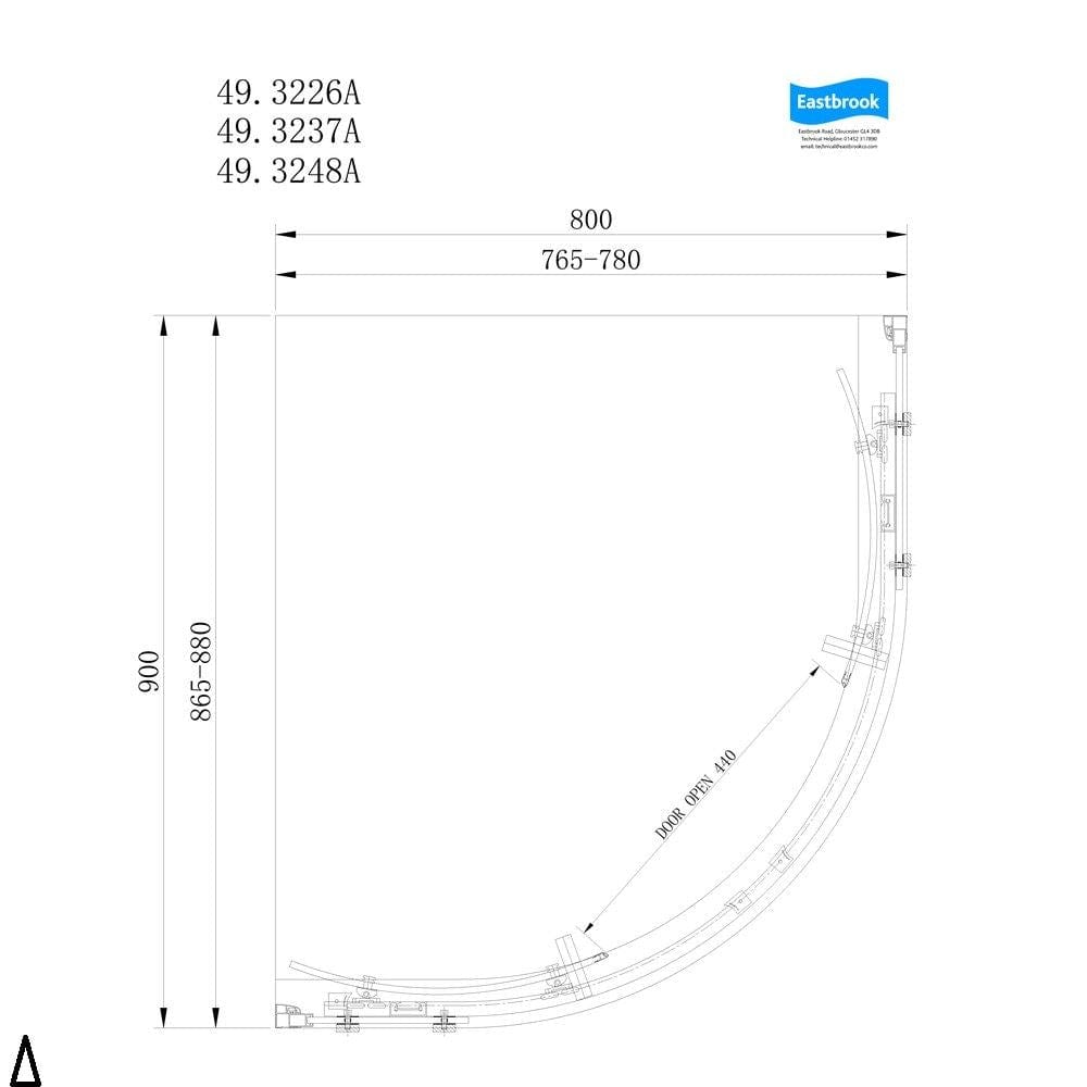 Eastbrook Corniche 2000 8mm Quadrant Shower Enclosure