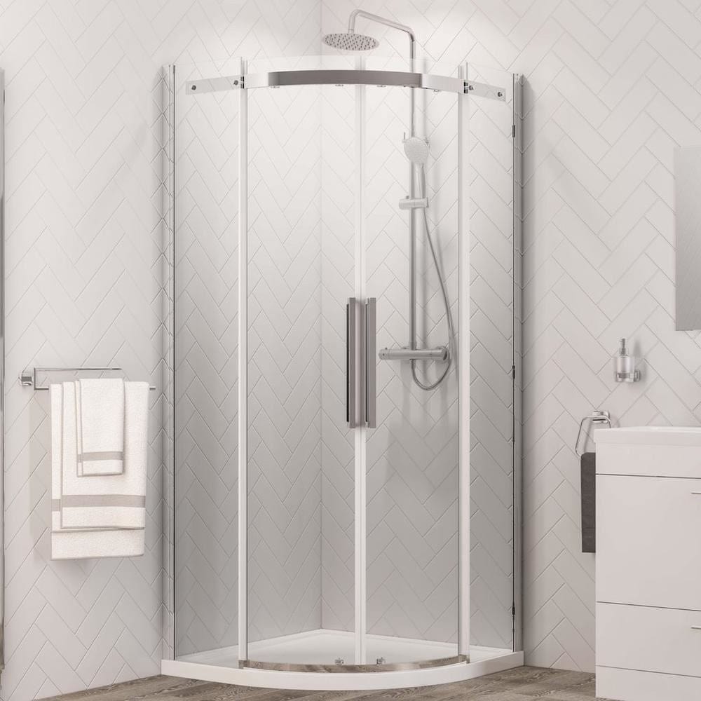 Eastbrook Quadrant Shower Enclosure Chrome / 800 x 800mm / Universal Eastbrook Corniche 2000 8mm Quadrant Shower Enclosure
