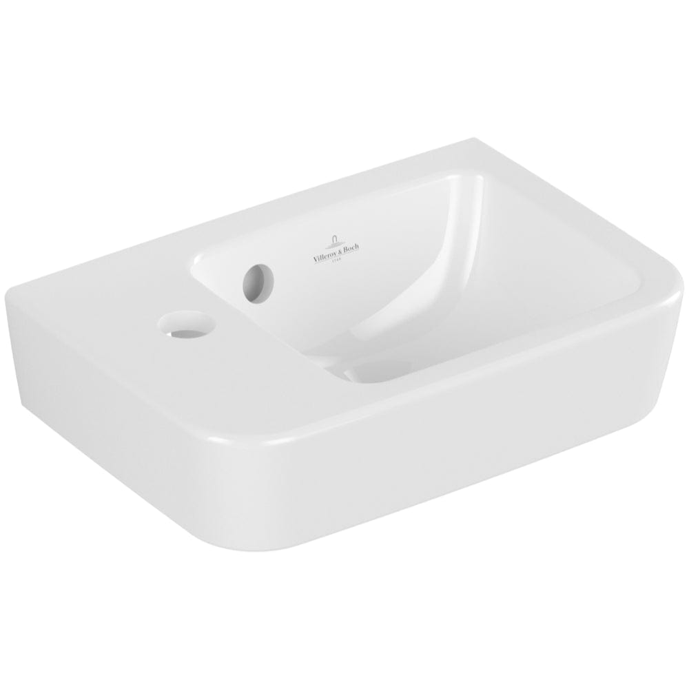 Villeroy & Boch Cloakroom Basin Villeroy & Boch O.novo Compact Hand Basin with OverFlow - 360mm Wide - in White Alpin