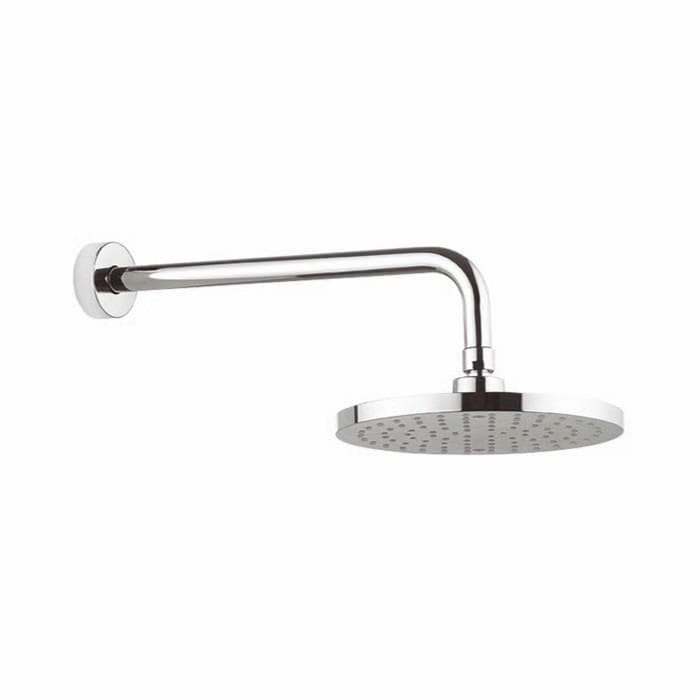 Crosswater Fixed shower Head Crosswater Fusion Round Fixed 200mm Shower Head with Wall Arm in Chrome
