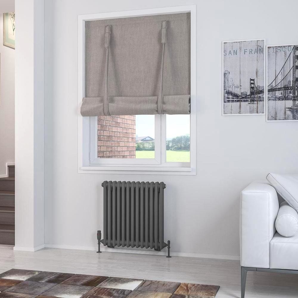 Eastbrook Column Radiator 600 x 608 / Electric Only Eastbrook Rivassa Traditional 2 Column Radiator in Matt Anthracite