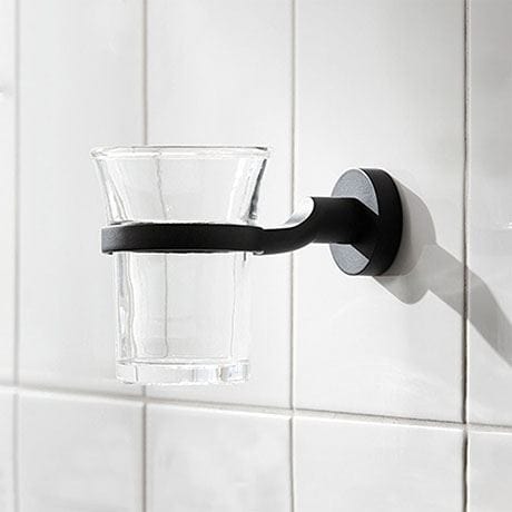 Miller Tumbler Holder Matt Black Miller Bond Wall Mounted Tumbler and Holder