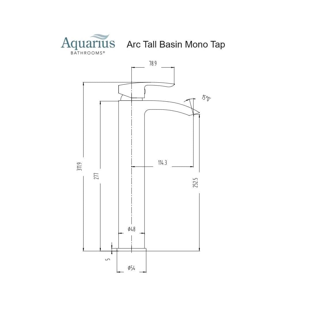 Aqaurius Mono Basin Tap Aquarius Arc Tall Mono Basin Mixer Tap