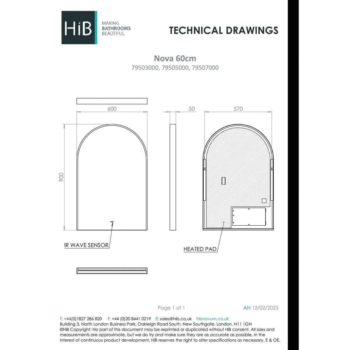 HiB Illuminated Mirror HiB Nova LED Illuminated Mirror