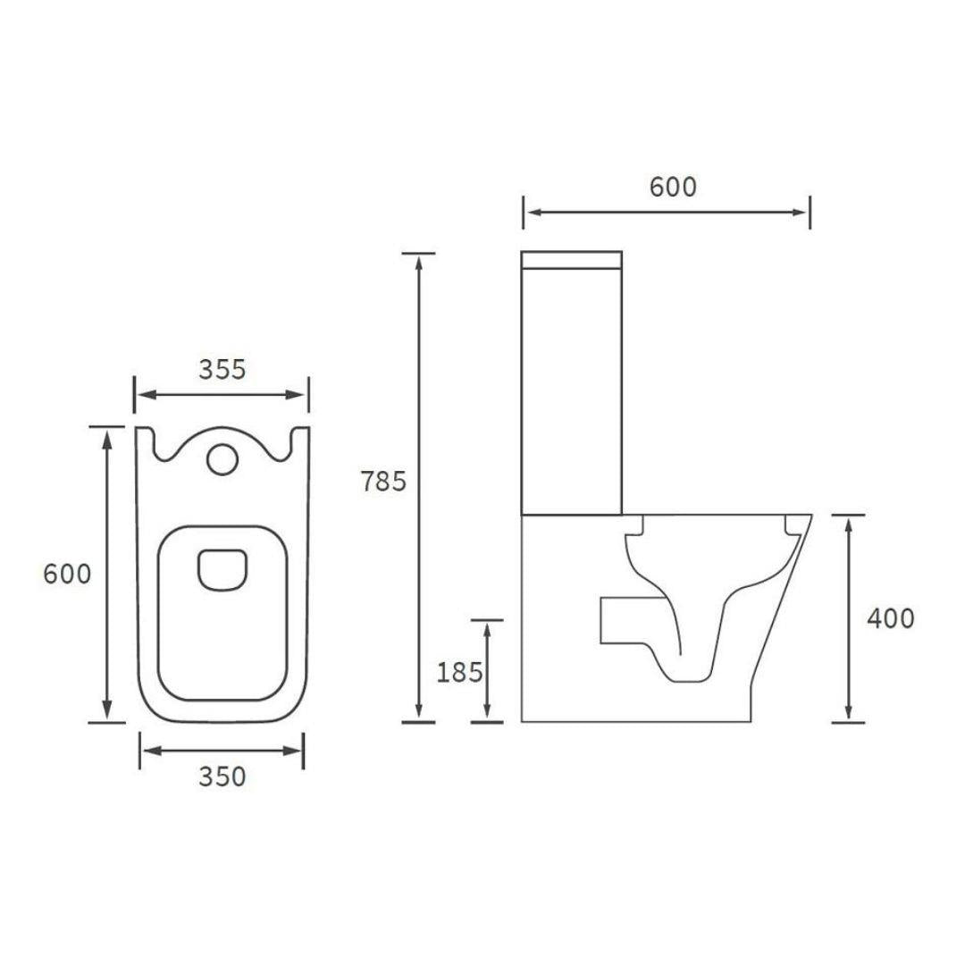 Aquarius Sequoia Fully Shrouded Short Projection Close Coupled Toilet with Slimline Soft Close Seat