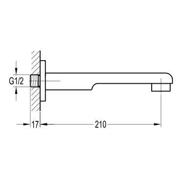 Flova Bath Spout Flova Essence Bath Spout in Diamond Chrome