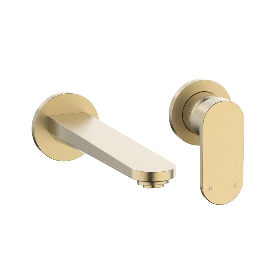 Crosswater Wall Mounted Basin Tap Brushed Brass Crosswater Drift 2 Hole Wall Mounted  Basin Mixer Tap