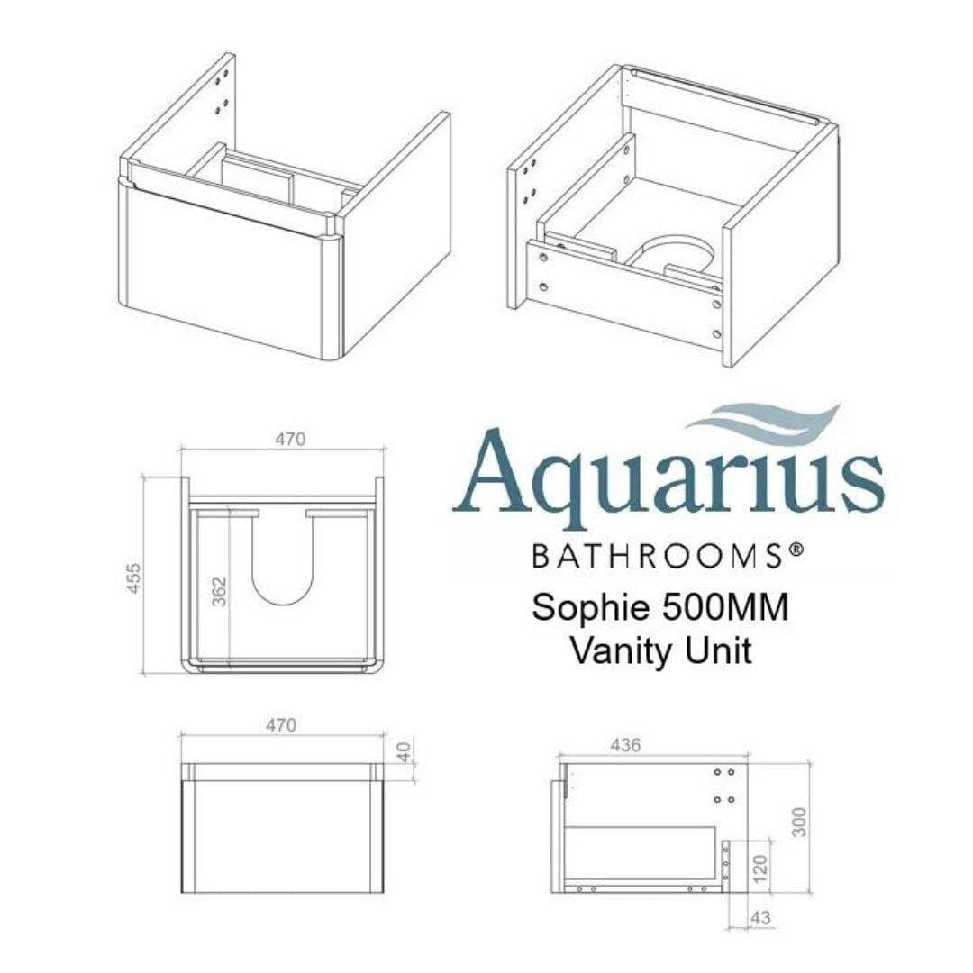 Aquarius Wall Mounted Vanity Unit Aquarius Sophie Vanity Unit with 1 Taphole Basin