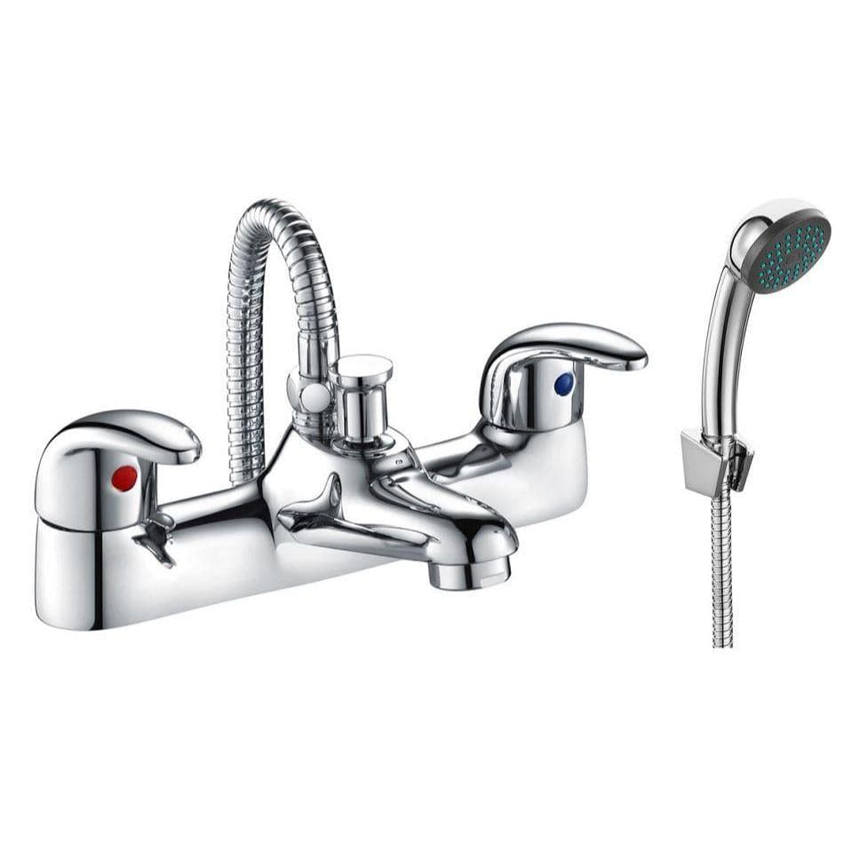 Aquarius Bath Shower Mixer Aquarius QualEco Low Pressure Bath Shower Mixer Tap with Kit in Chrome