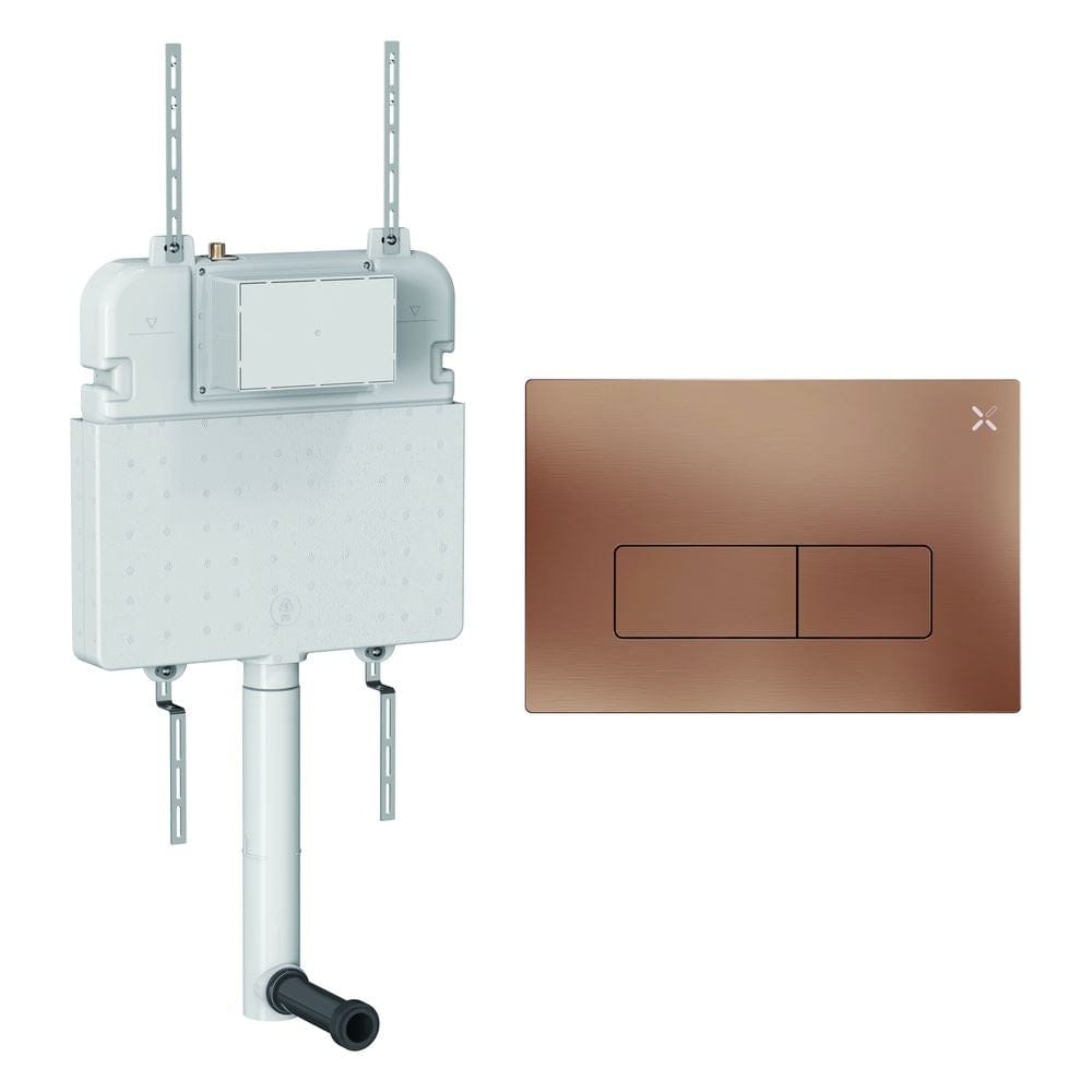 Crosswater Concealed Cistern MPRO Plate in Brushed Bronze Crosswater Dual Flush Slimline Concealed Cistern Set with Flush Plate - 508 x 80 x 550mm