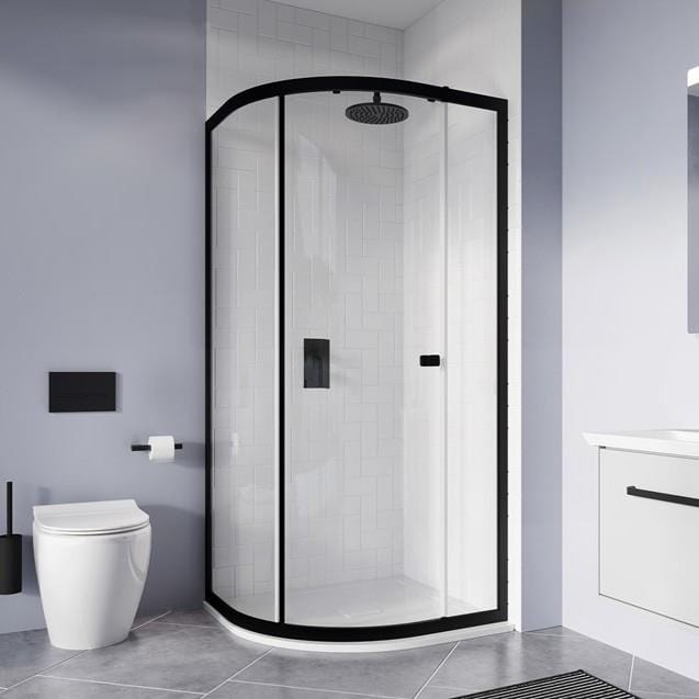 Crosswater Quadrant Shower Enclosure Matt Black / 900 x 900mm Crosswater Clear 6 Quadrant Shower Enclosure