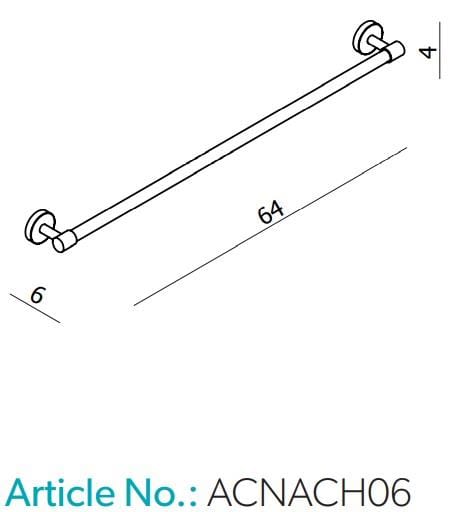 HIB Towel Rails and Rings HIB Nano 60cm Towel Rail in Chrome