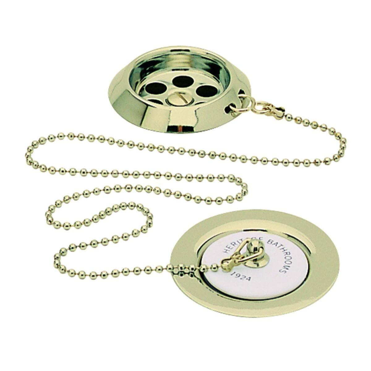 Heritage Bath Waste Vintage Gold / Ornate Porcelain Plug Heritage Bath Waste with Stowaway Plug and Chain
