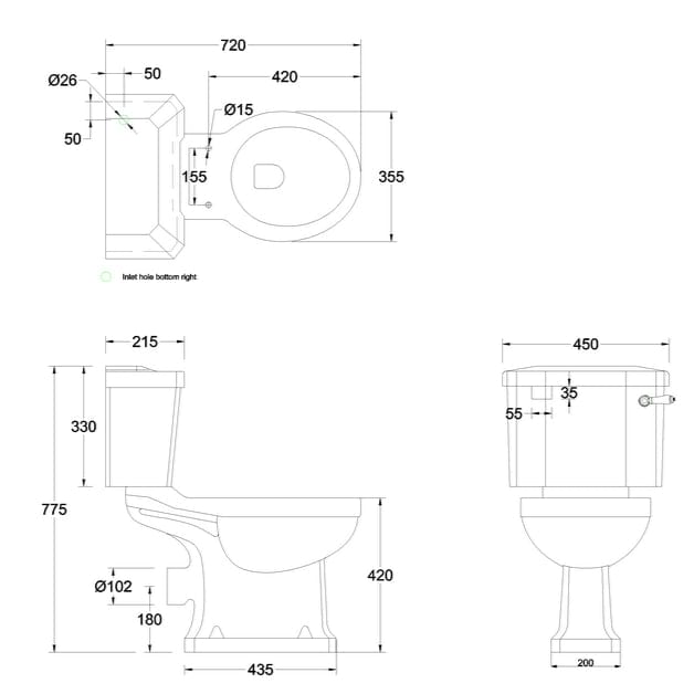 Burlington Close Coupled Toilet Burlington Standard Close Coupled Toilet
