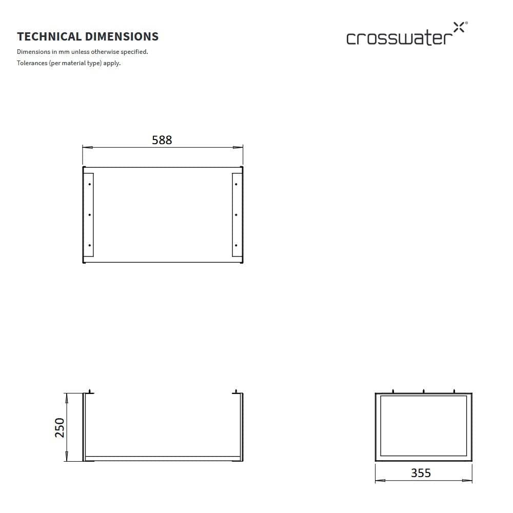 Crosswater Bathroom Furniture Accessory Crosswater Mada Optional Shelf and Frame