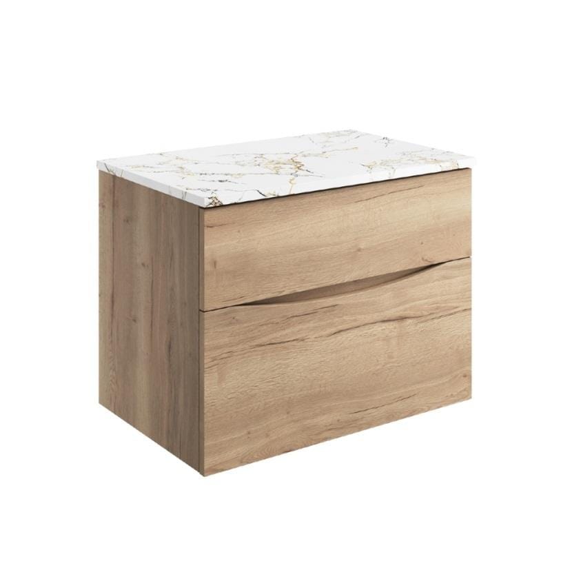 Crosswater Wall Mounted Vanity Unit Crosswater Glide II Wall Mounted Two Drawer Vanity Unit with Worktop