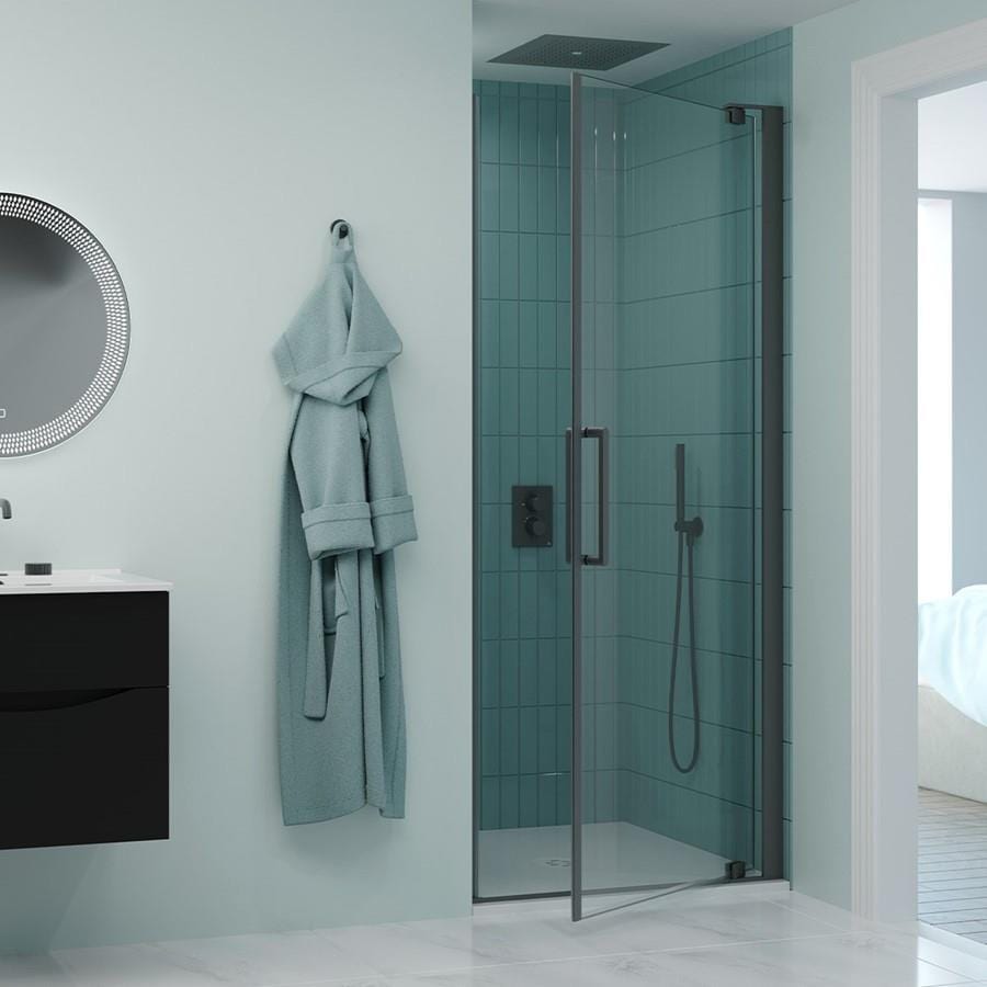 Crosswater Pivot Shower Door Slate / 800mm Crosswater Optix 10 Pivot Shower Door