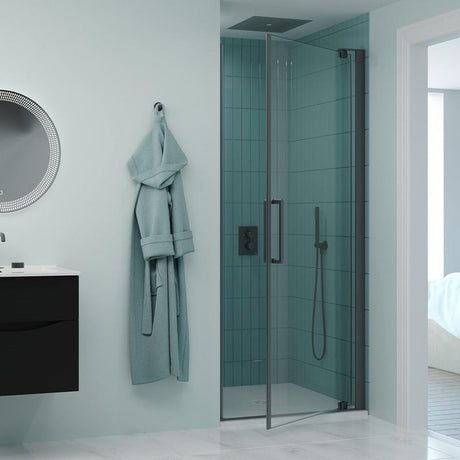 Crosswater Pivot Shower Door Slate / 800mm Crosswater Optix 10 Pivot Shower Door