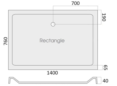 Aquarius Rectangle Shower Tray 1400 x 760mm Aquarius Vital Stone Resin Rectangular Shower Tray