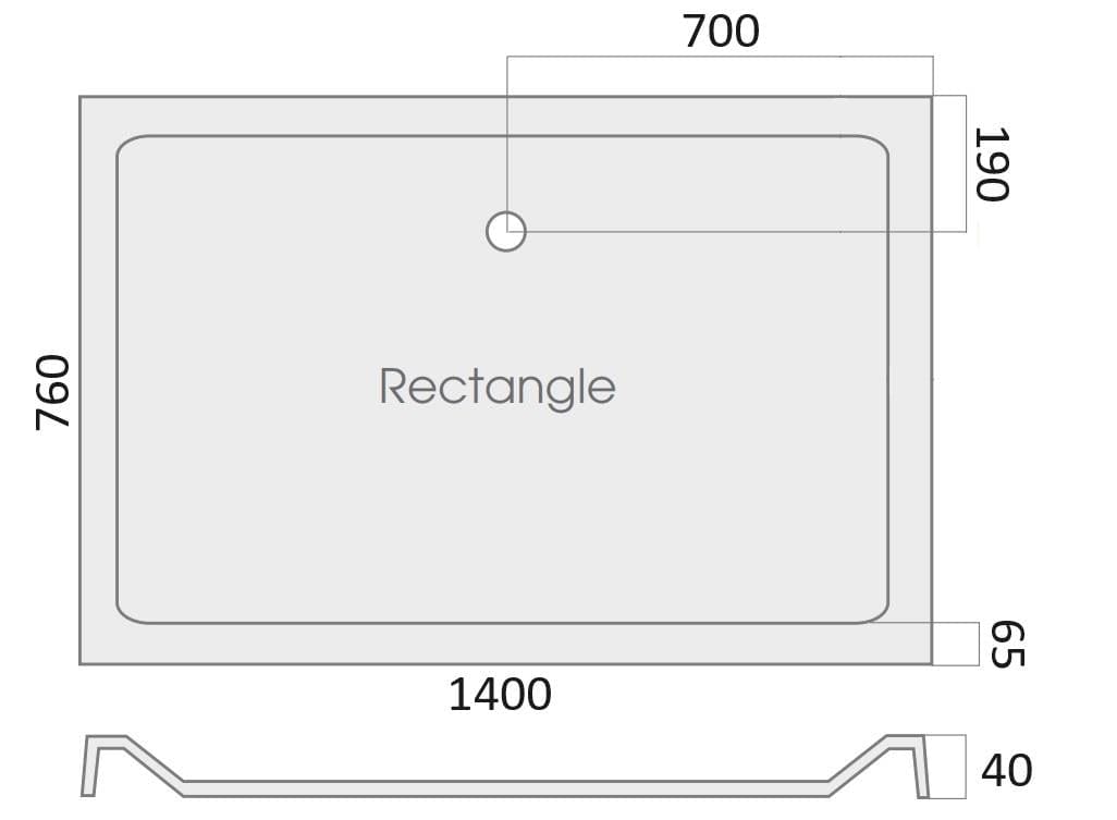 Aquarius Rectangle Shower Tray 1400 x 760mm Aquarius Vital Stone Resin Rectangular Shower Tray