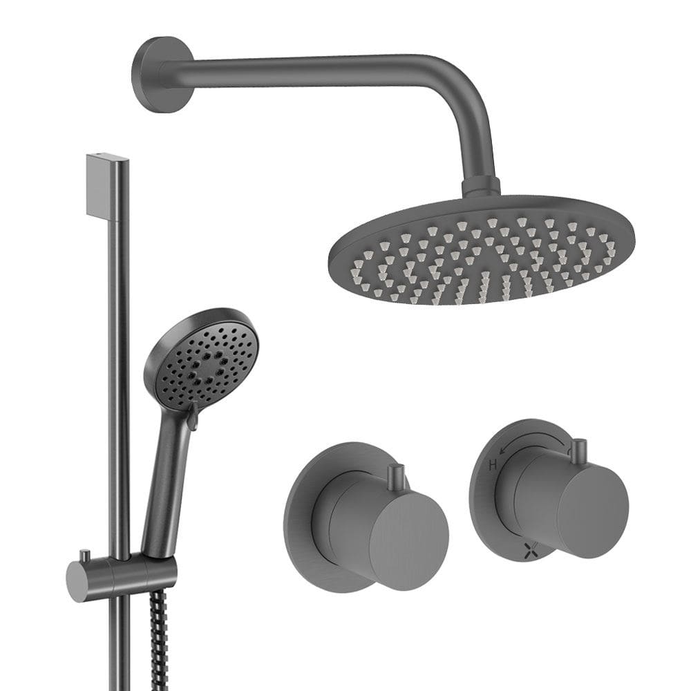 UK Bathroom Store Concealed Shower Set Crosswater Module Shower Set 2 with Riser Rail Kit and Overhead Shower