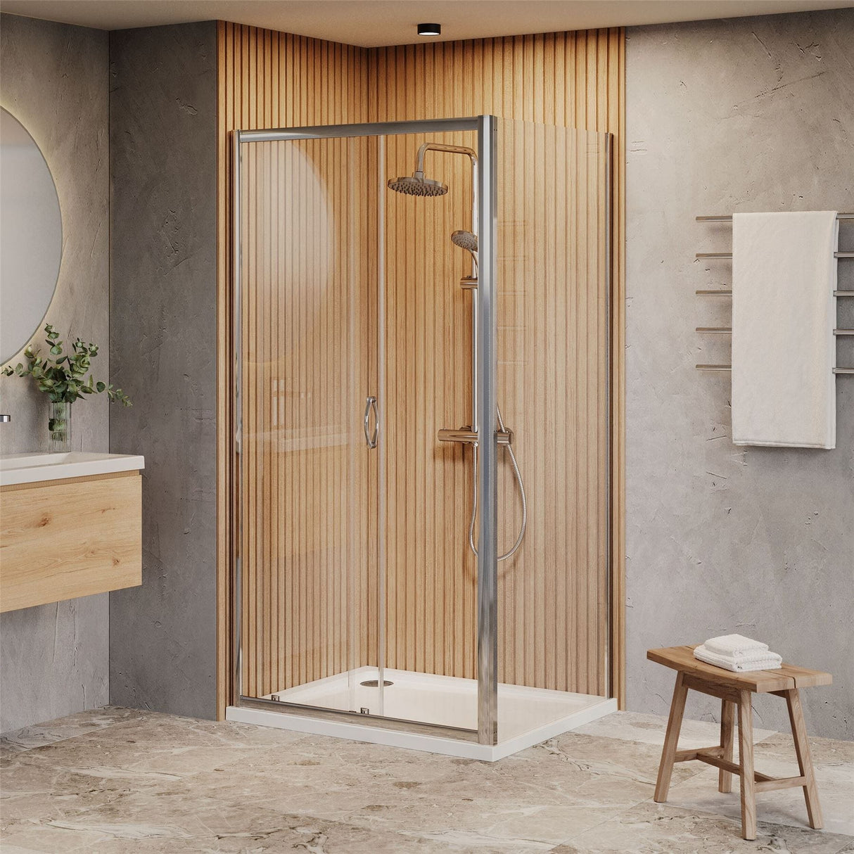 Aquarius Bathrooms Sliding Shower Door Aquarius Urbano 6mm Sliding Shower Door 1850mm