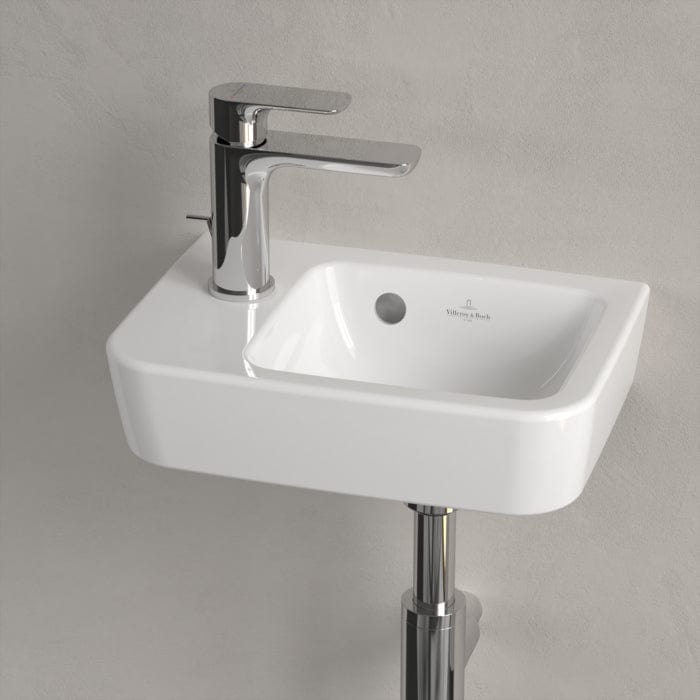 Villeroy & Boch Cloakroom Basin Villeroy & Boch O.novo Compact Hand Basin with OverFlow - 360mm Wide - in White Alpin