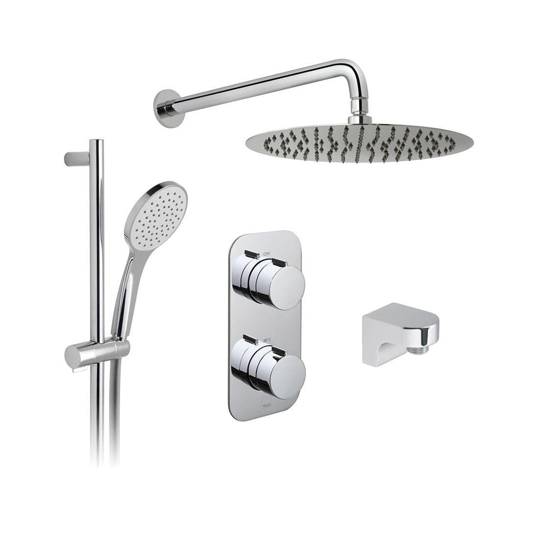 Vado Concealed Shower Set Vado Tablet Altitude Thermostatic Dual Concealed Mixer Shower Valve with Shower Head and Kit in Chrome
