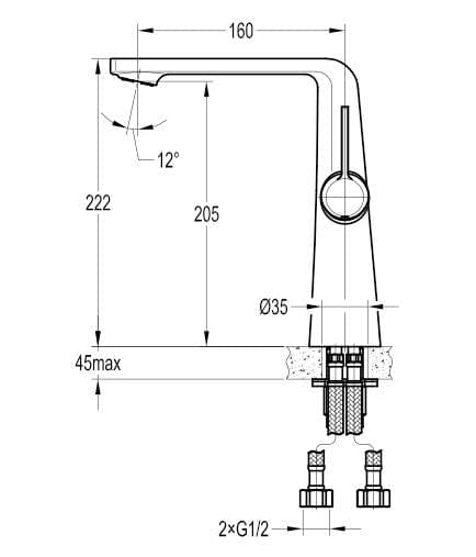 Flova Mono Basin Tap Flova Fusion Tall Mono Basin Mixer Tap with Clicker Waste in Diamond Chrome