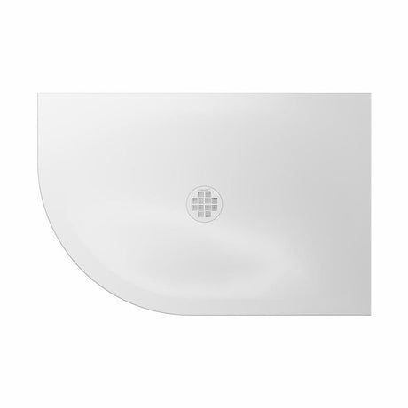 Crosswater Quadrant Shower Tray 800 x 1000mm / Left Hand Crosswater Creo Quadrant 25mm Stone Resin Shower Tray with Waste