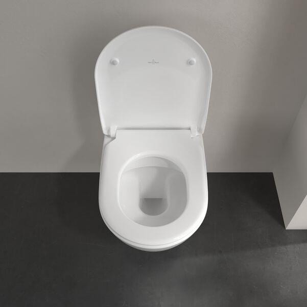 Villeroy & Boch Wall Hung Toilet Villeroy & Boch Subway 2.0 Combi-Pack Wall Hung DirectFlush Rimless Toilet with Slimline Soft Close Seat in White Alpin