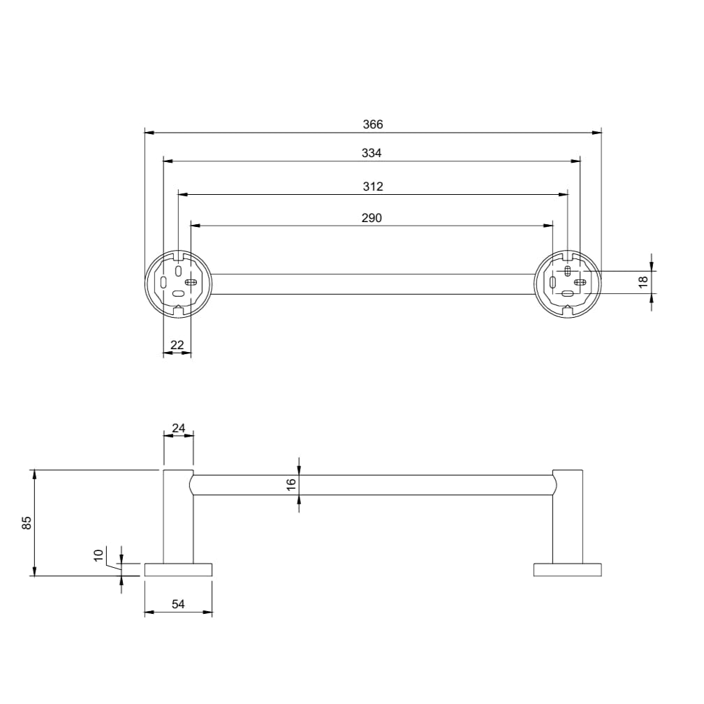 Villeroy & Boch Towel Rails and Rings Villeroy & Boch Elements - Tender Towel Rail