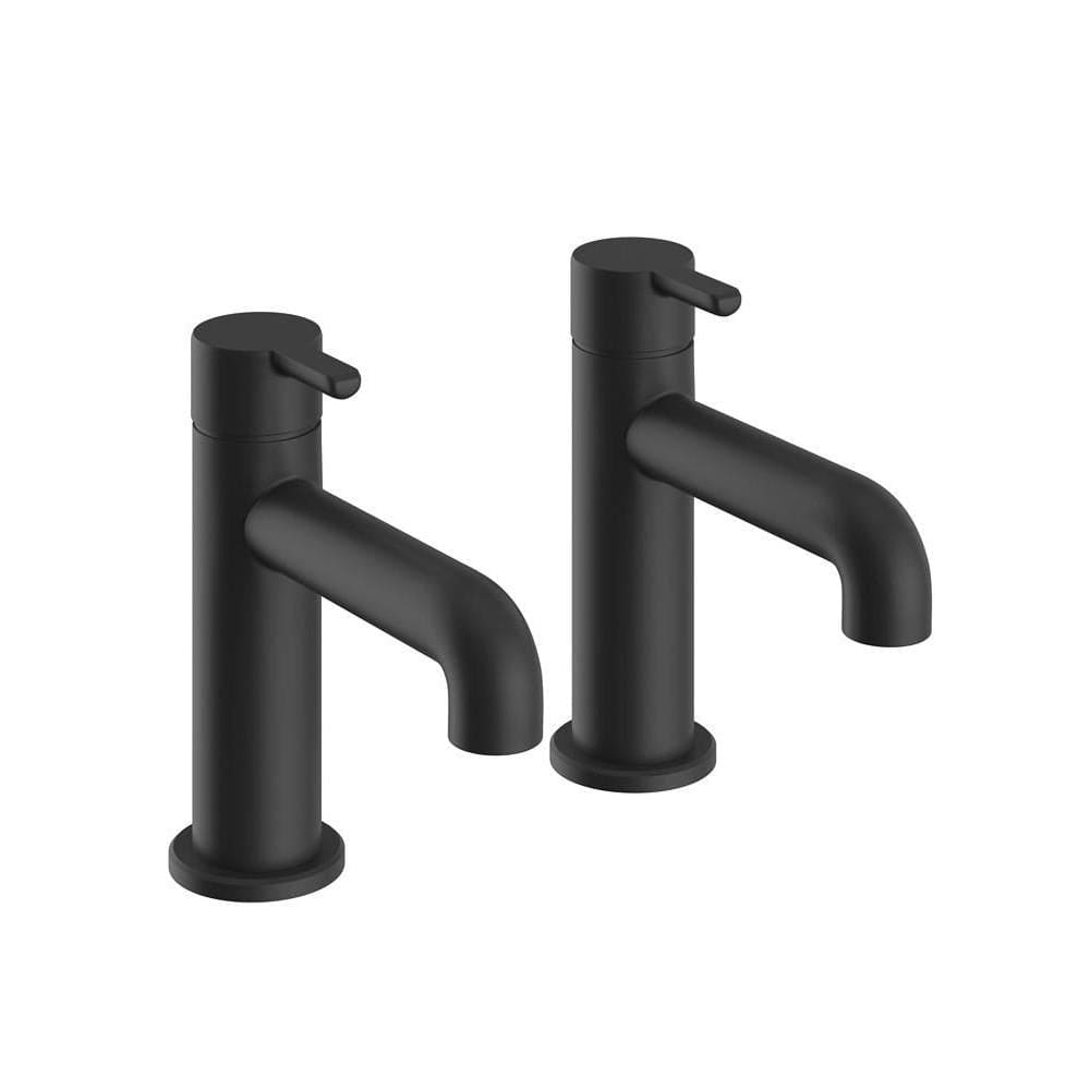 Heritage Pillar Basin Tap Matt Black Heritage Dartmouth Basin Pillar Taps (Pair)