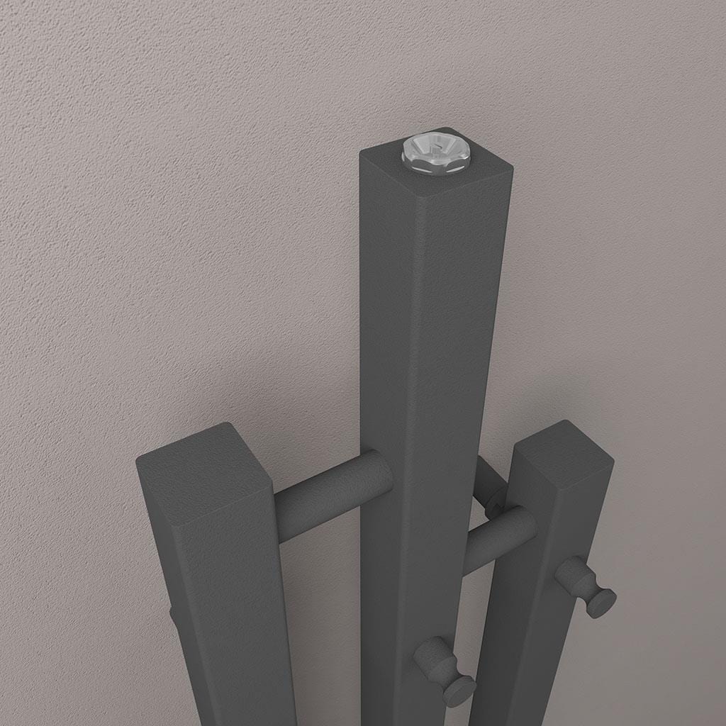 Eastbrook Designer Towel Radiator Eastbrook Conwy Vertical Designer Radiator - 1200 x 200mm - Matt Anthracite