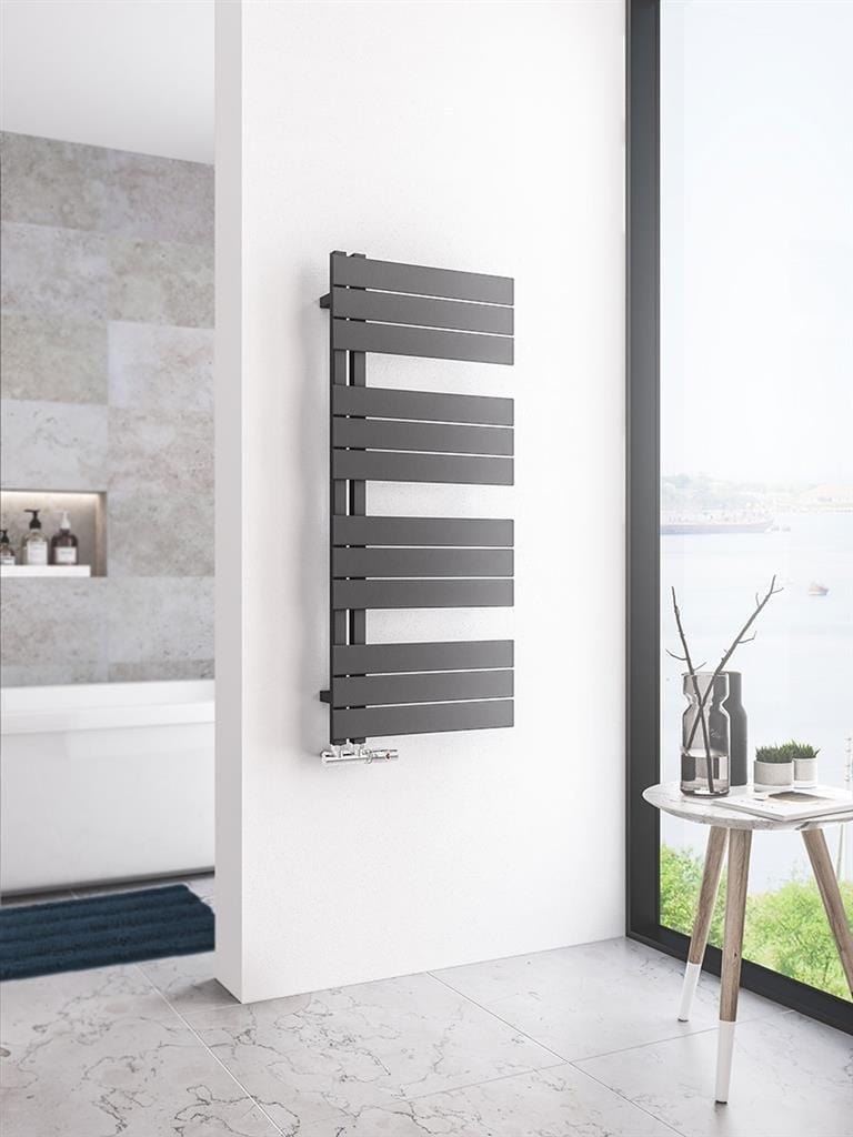 Eastbrook Designer Towel Radiator Eastbrook Helmsley Straight Vertical Designer Towel Rail in Matt Anthracite