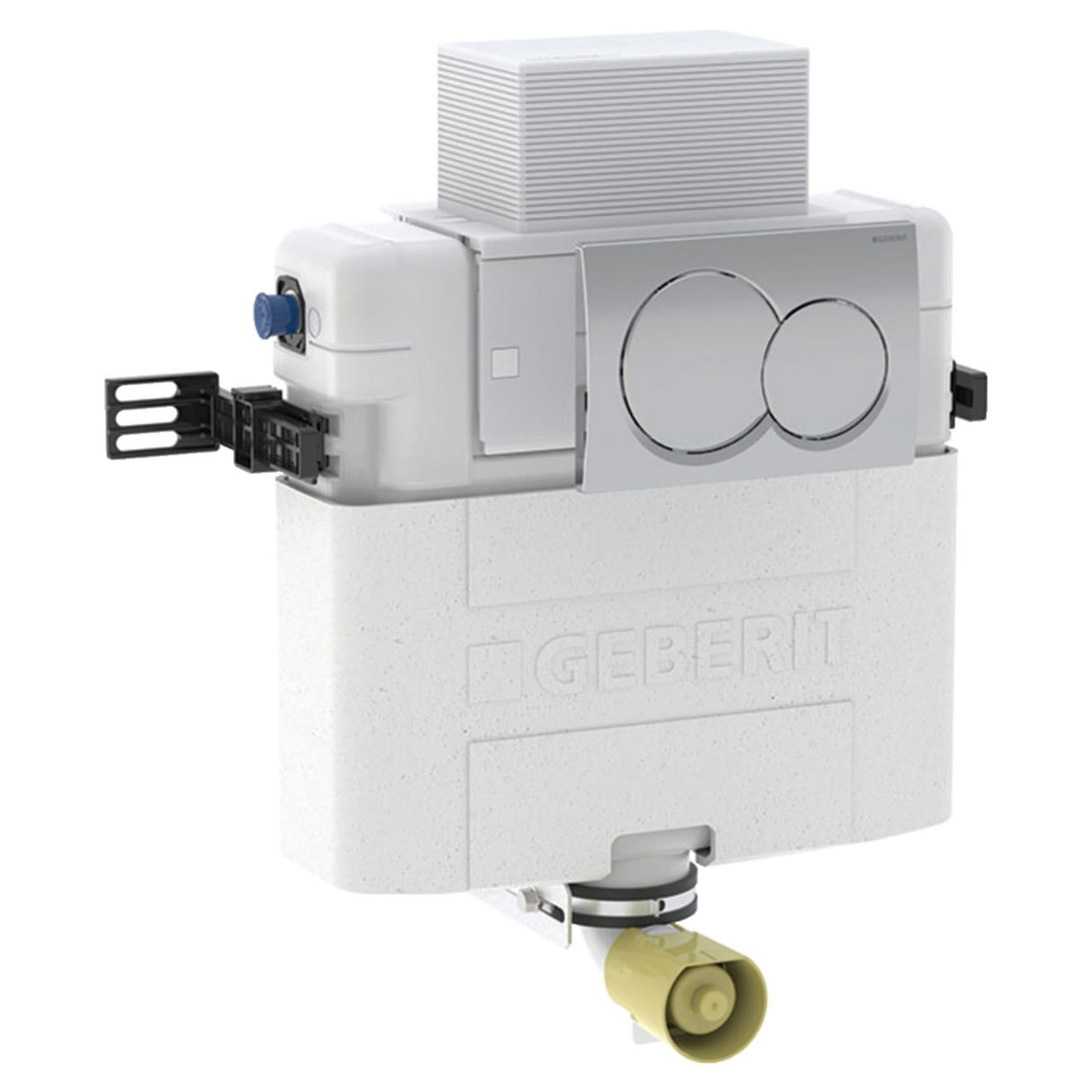 Geberit Concealed Cistern Round Plate in Chrome Geberit Duofix Alpha 820mm Compact Concealed Cistern