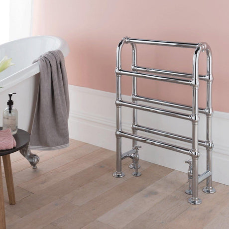 Vogue Towel Horse Central Heating Vogue Arcadia Traditional Straight Towel Radiator in Chrome
