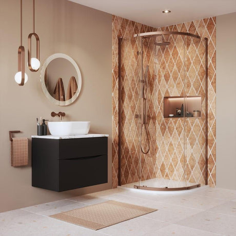 Crosswater Quadrant Shower Enclosure Brushed Bronze / 900 x 900 Crosswater Asura 8mm Quadrant Sliding Shower Door